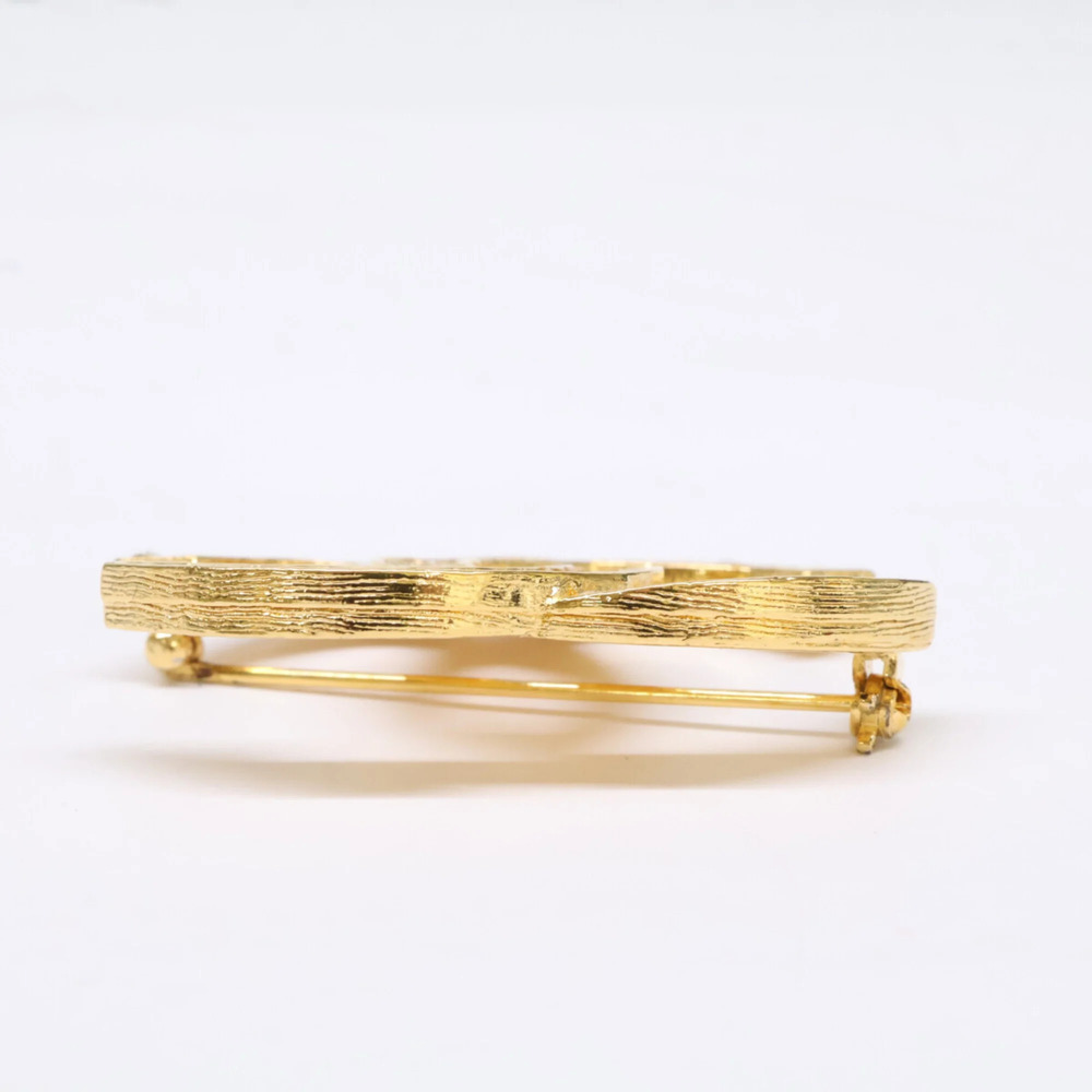 CHANEL Vintage Gold Logo Brooch - Picture 5 of 9